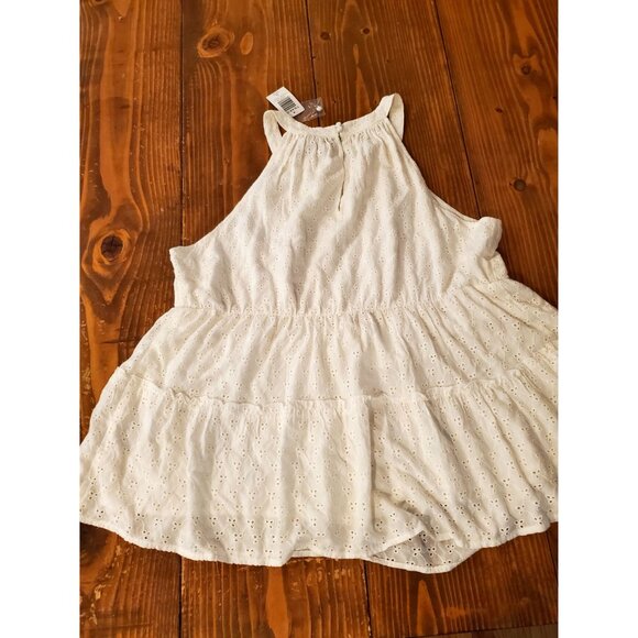 Torrid 1X White Eyelet Halter Top Tiered Ruffle Sleeveless Lined Plus Size 14 16 - Picture 5 of 11